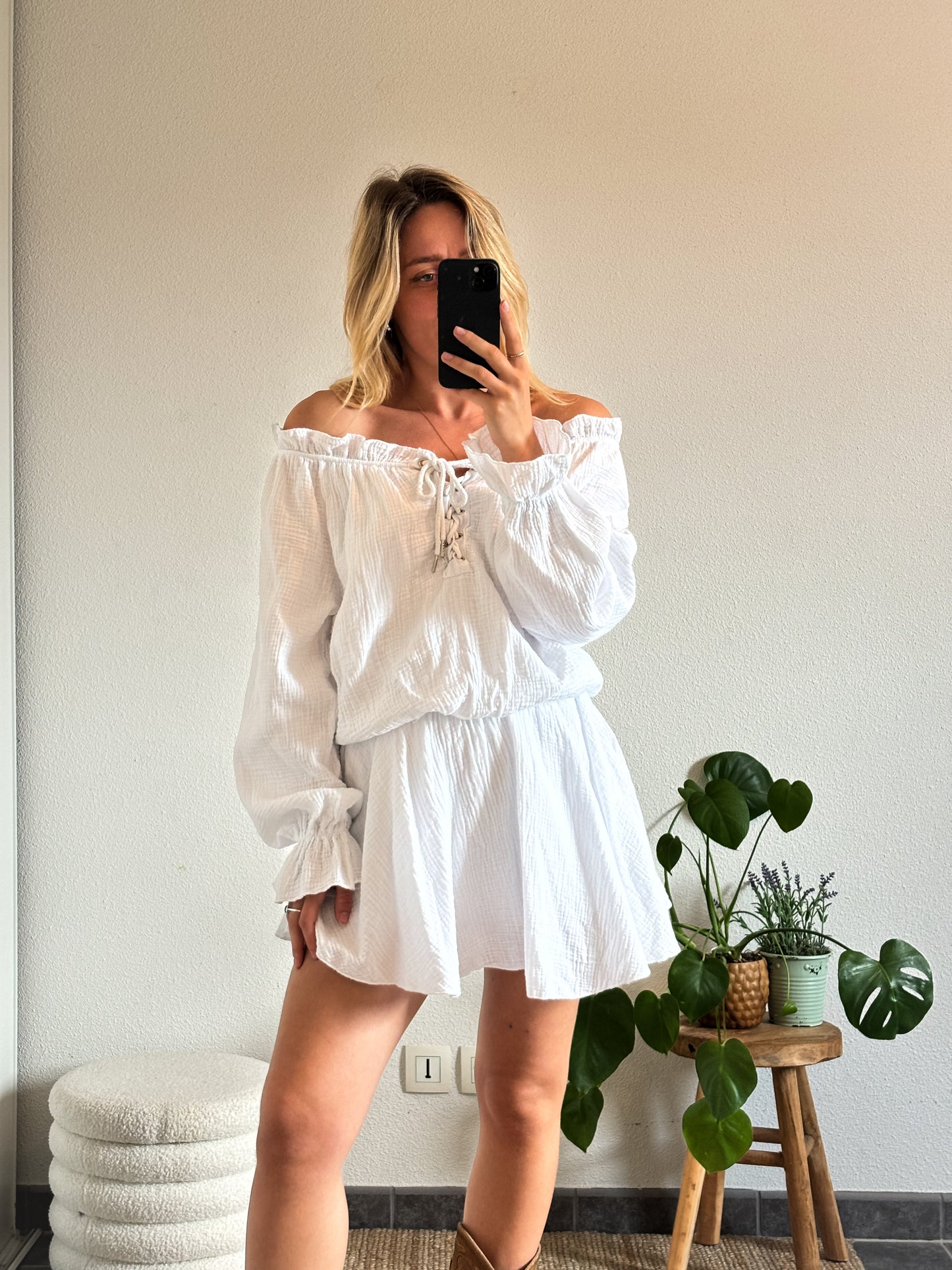 COMBISHORT LORETTA - BLANC