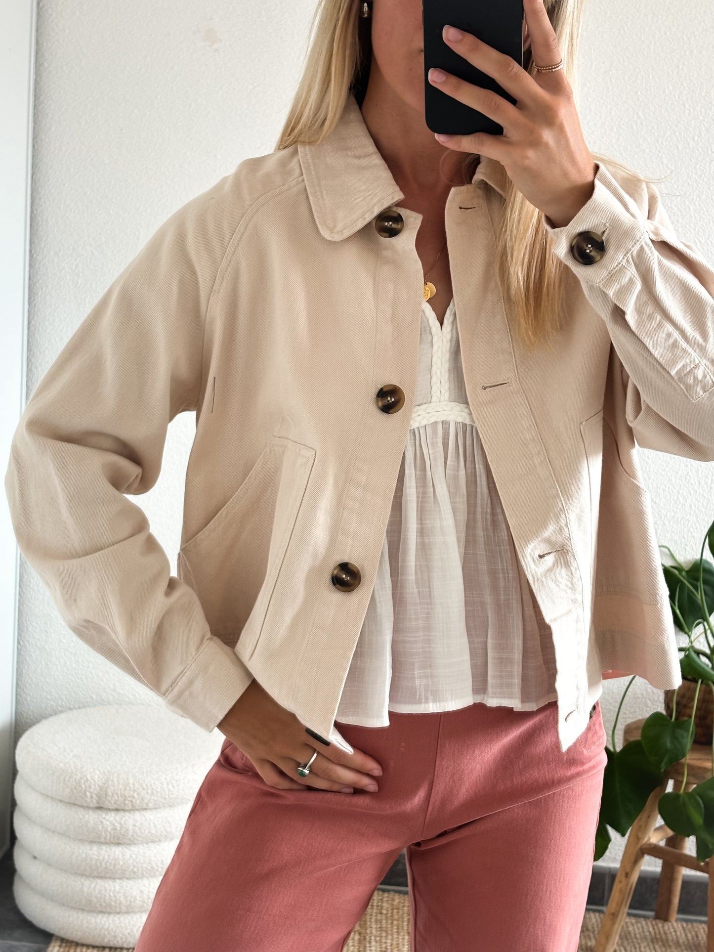 VESTE EN JEAN ÉDOUARD - BEIGE