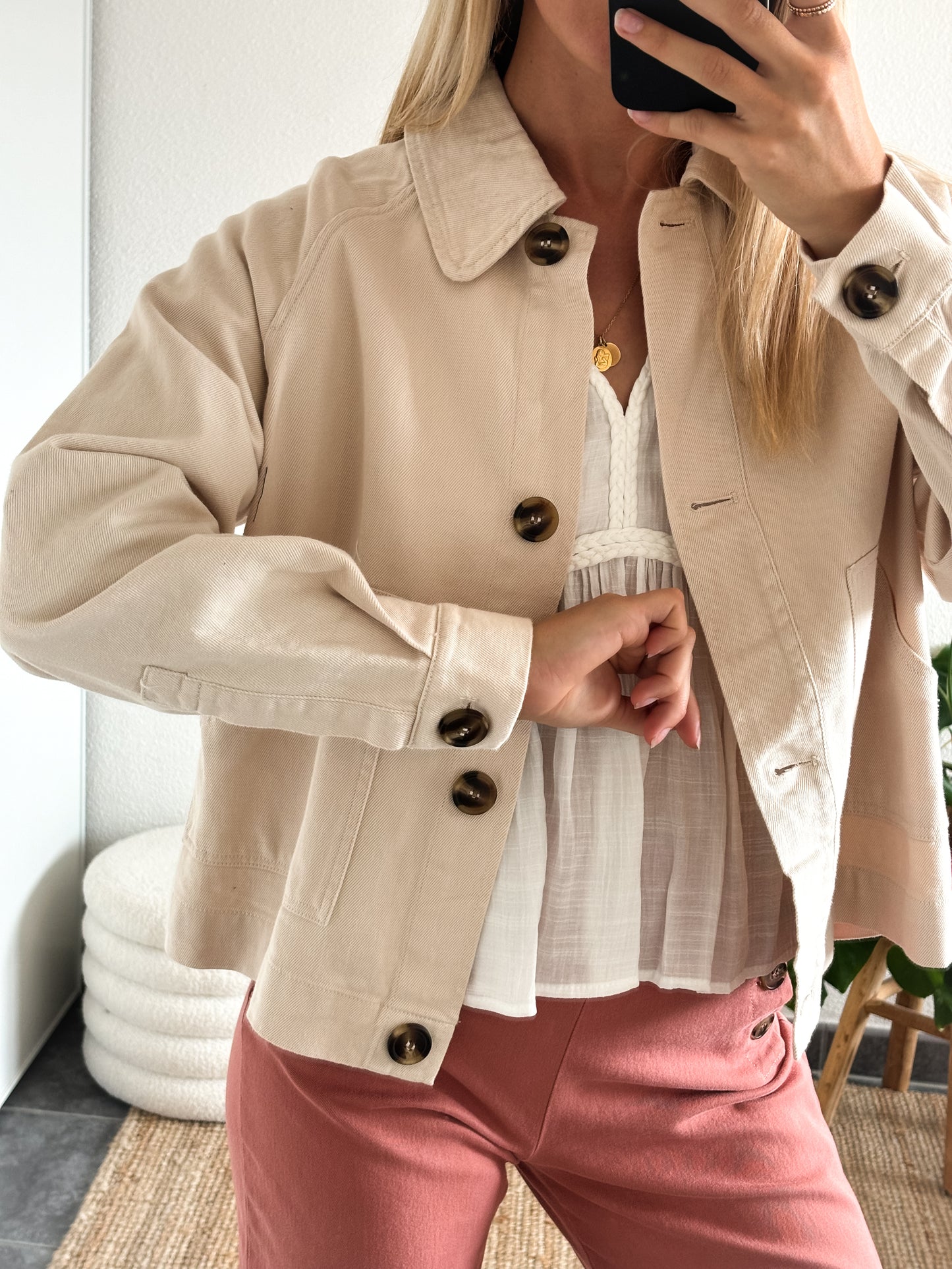 VESTE EN JEAN ÉDOUARD - BEIGE
