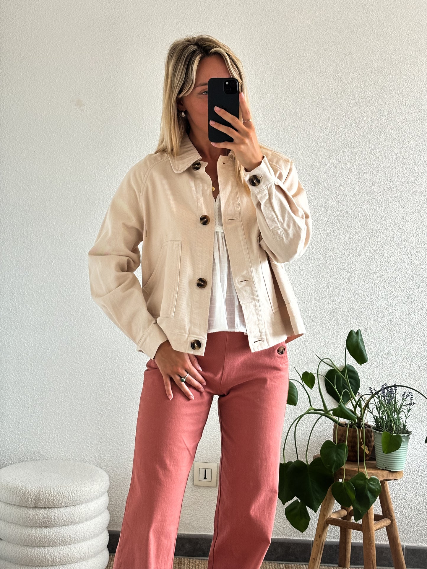 VESTE EN JEAN ÉDOUARD - BEIGE