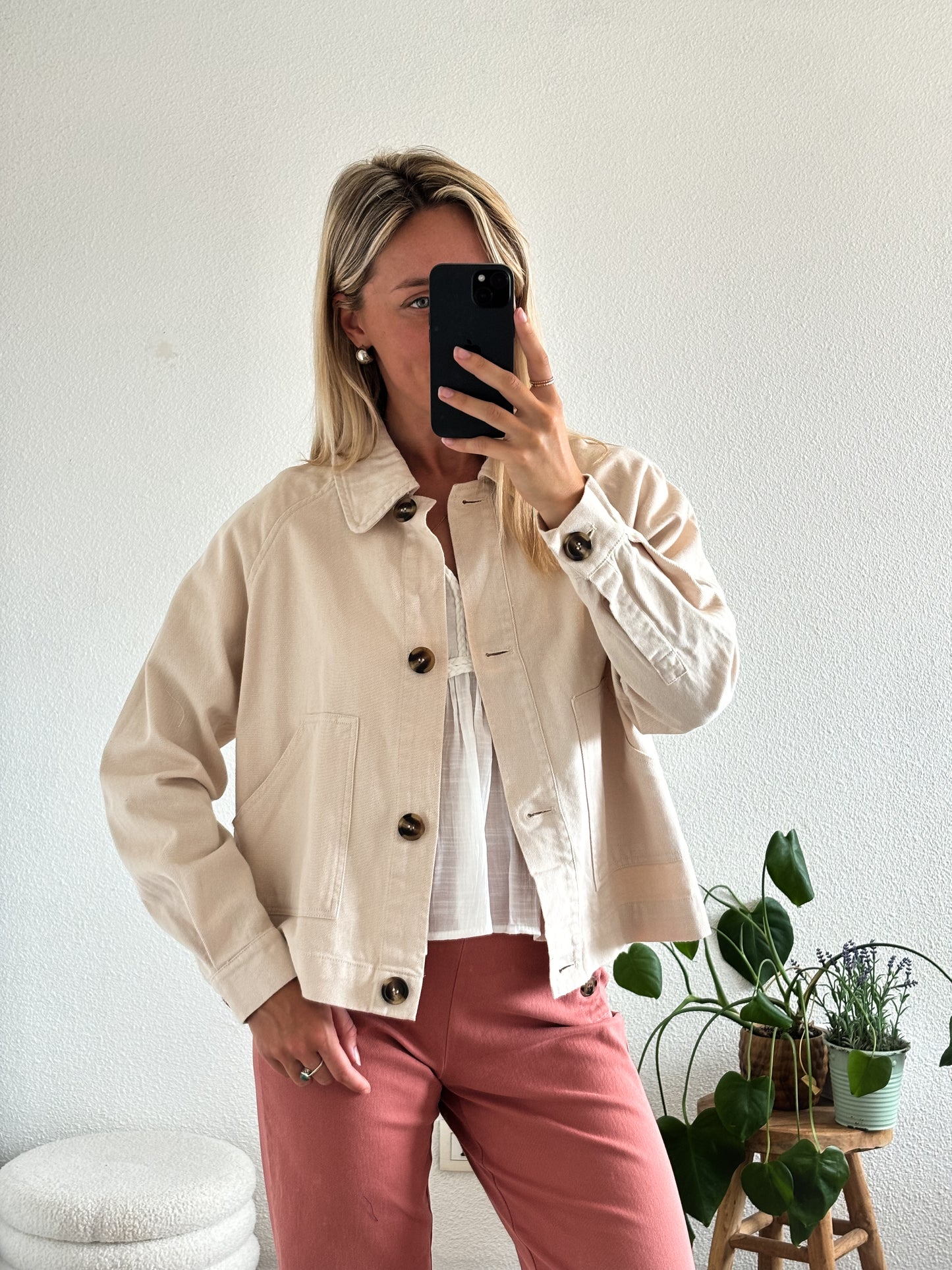 VESTE EN JEAN ÉDOUARD - BEIGE