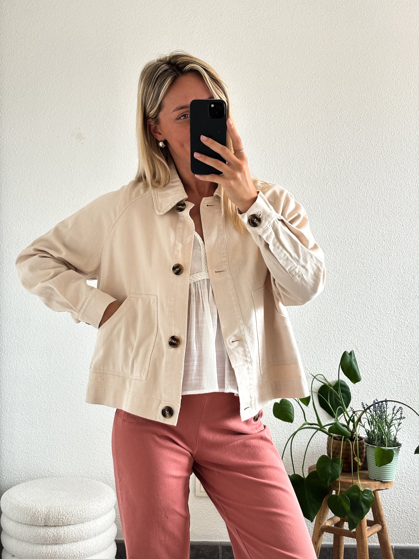 VESTE EN JEAN ÉDOUARD - BEIGE