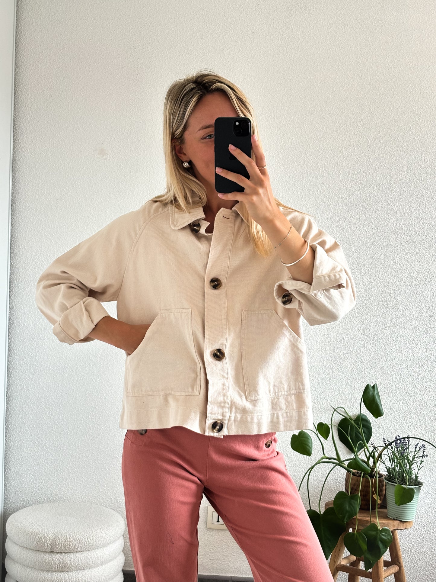 VESTE EN JEAN ÉDOUARD - BEIGE