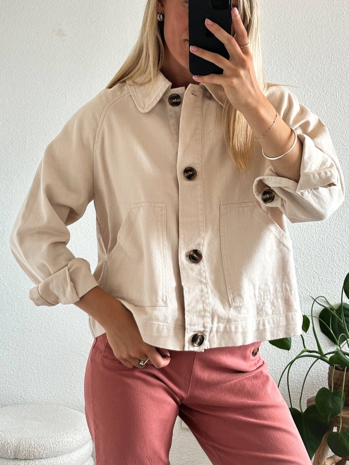 VESTE EN JEAN ÉDOUARD - BEIGE