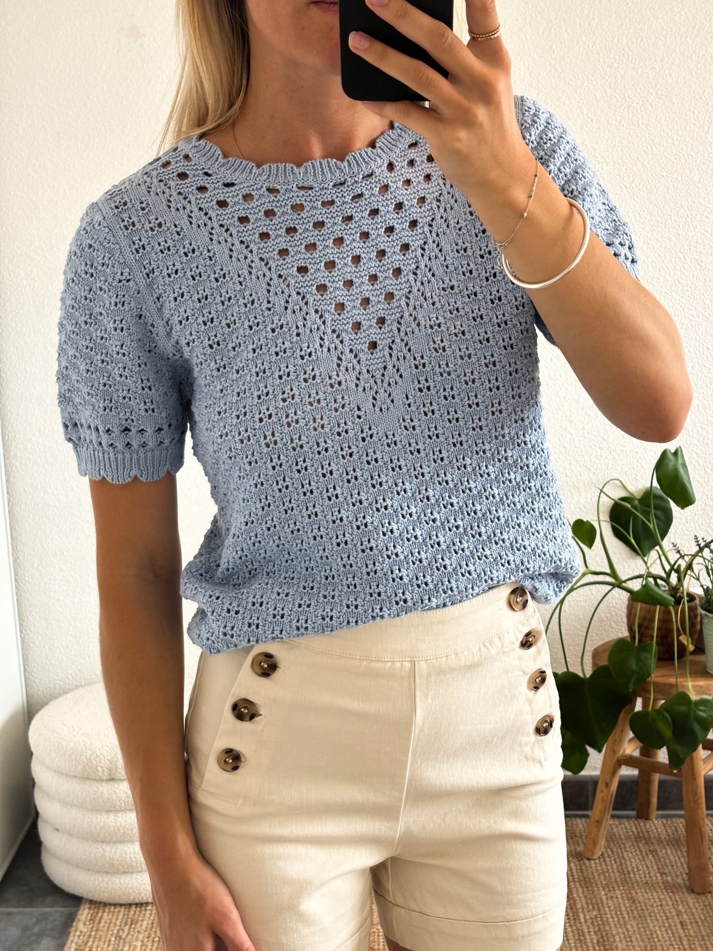 MAILLE CROCHET MARGOT - BLEU