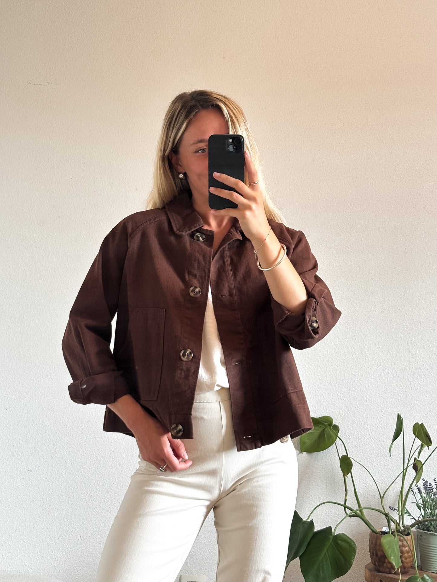 VESTE EN JEAN ÉDOUARD - CHOCOLAT