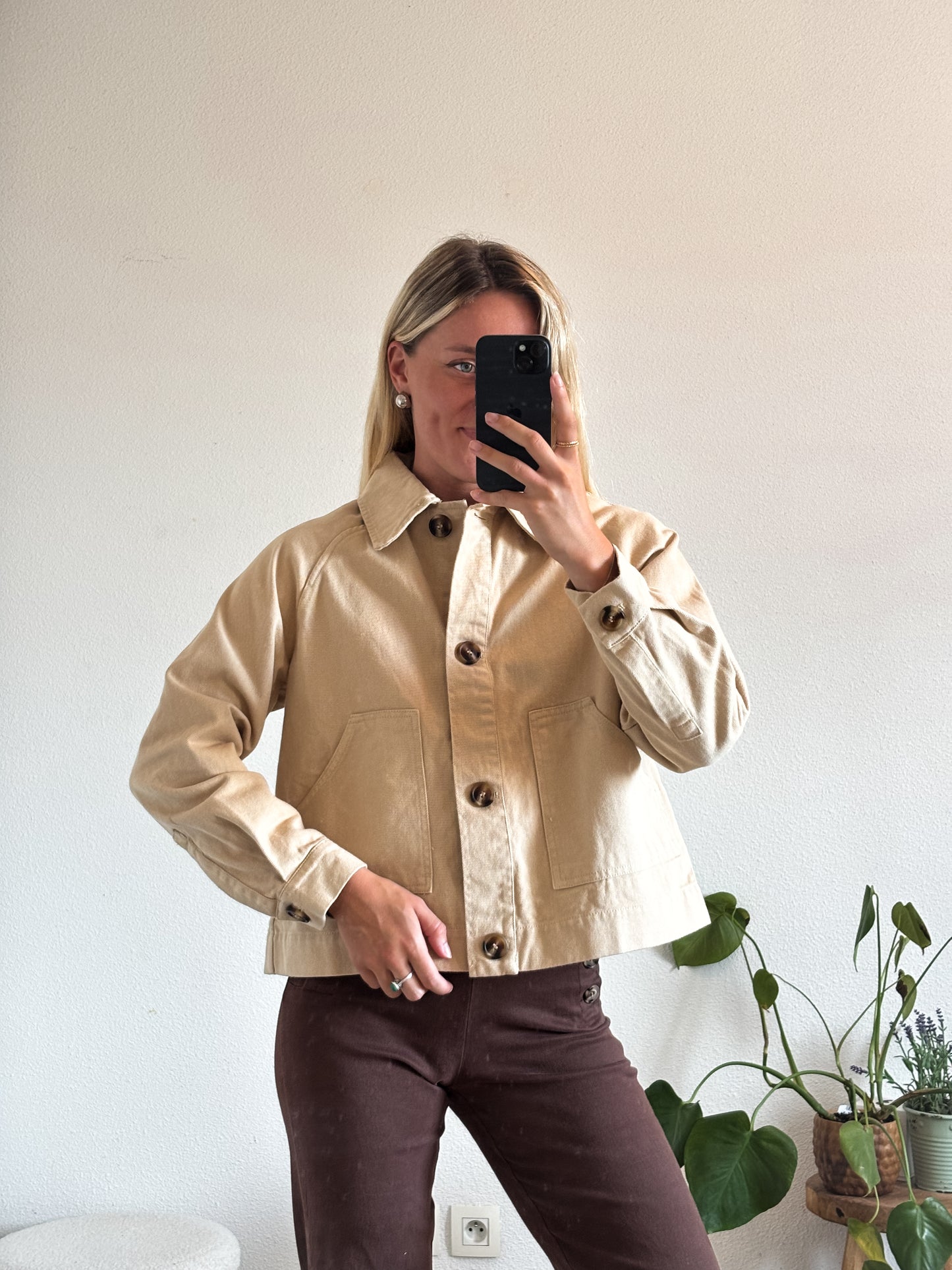 VESTE EN JEAN ÉDOUARD - BEIGE