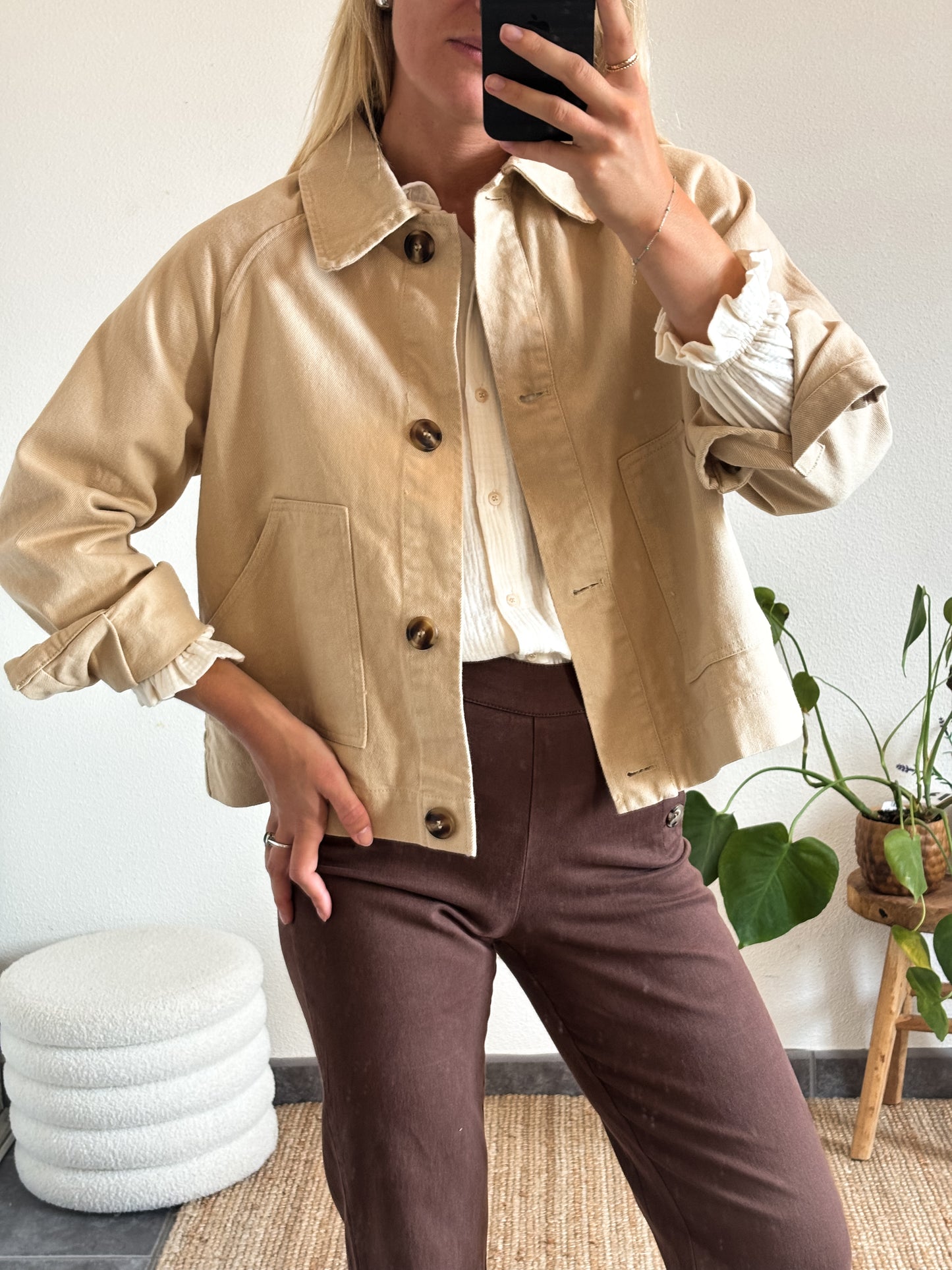 VESTE EN JEAN ÉDOUARD - BEIGE