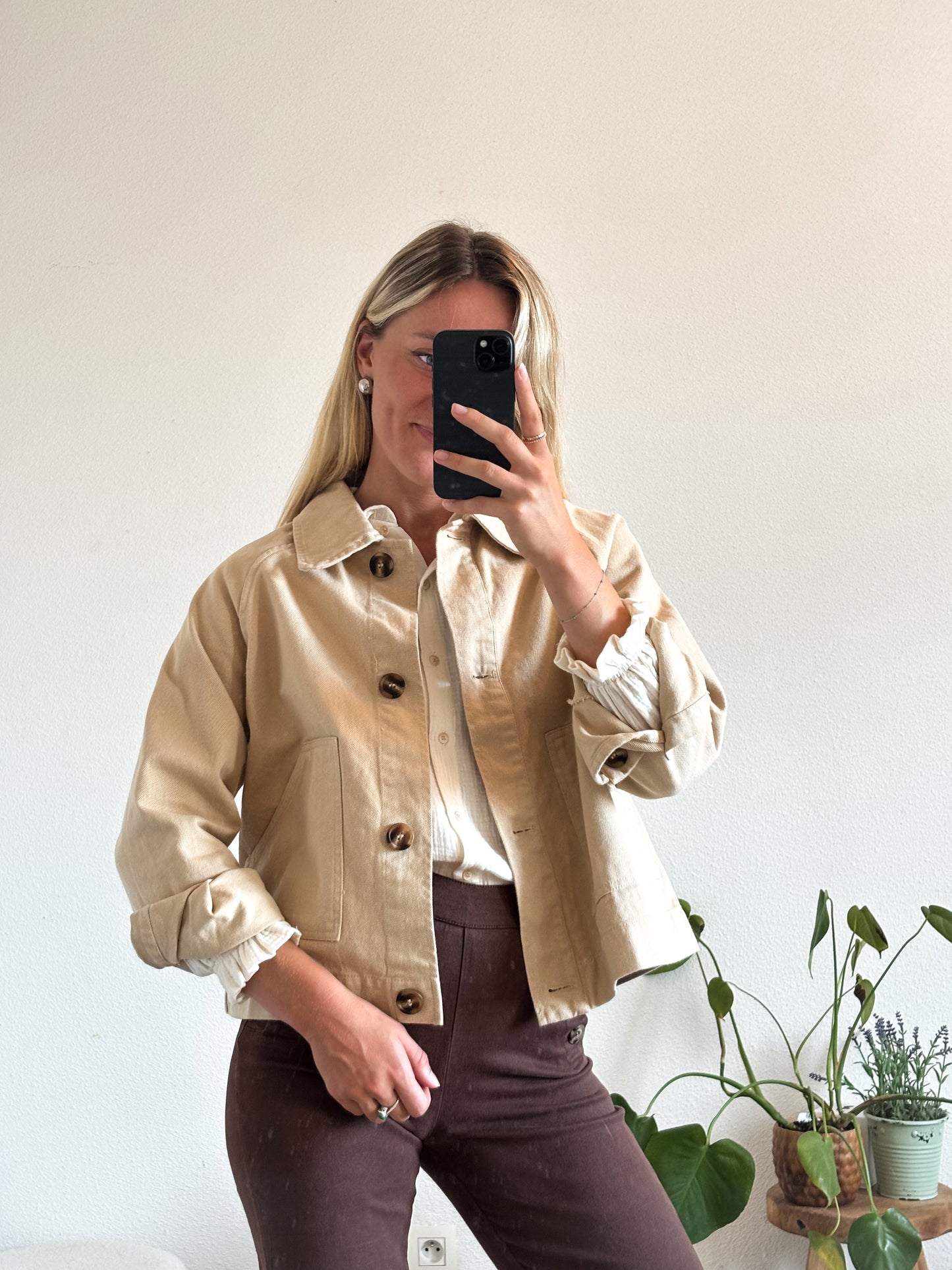 VESTE EN JEAN ÉDOUARD - BEIGE