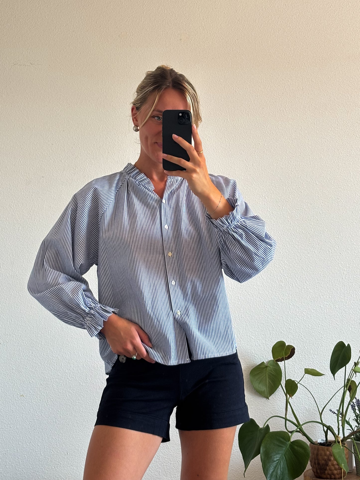 BLOUSE CARO - BLEU