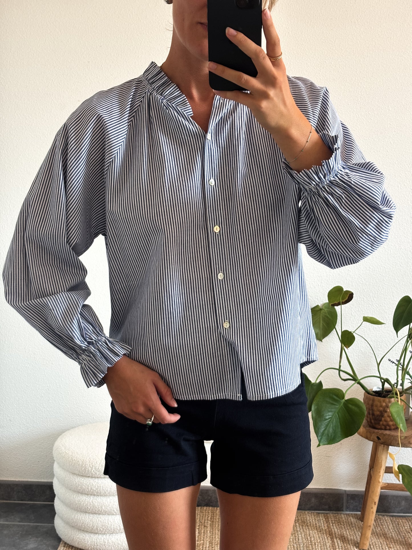 BLOUSE CARO - BLEU
