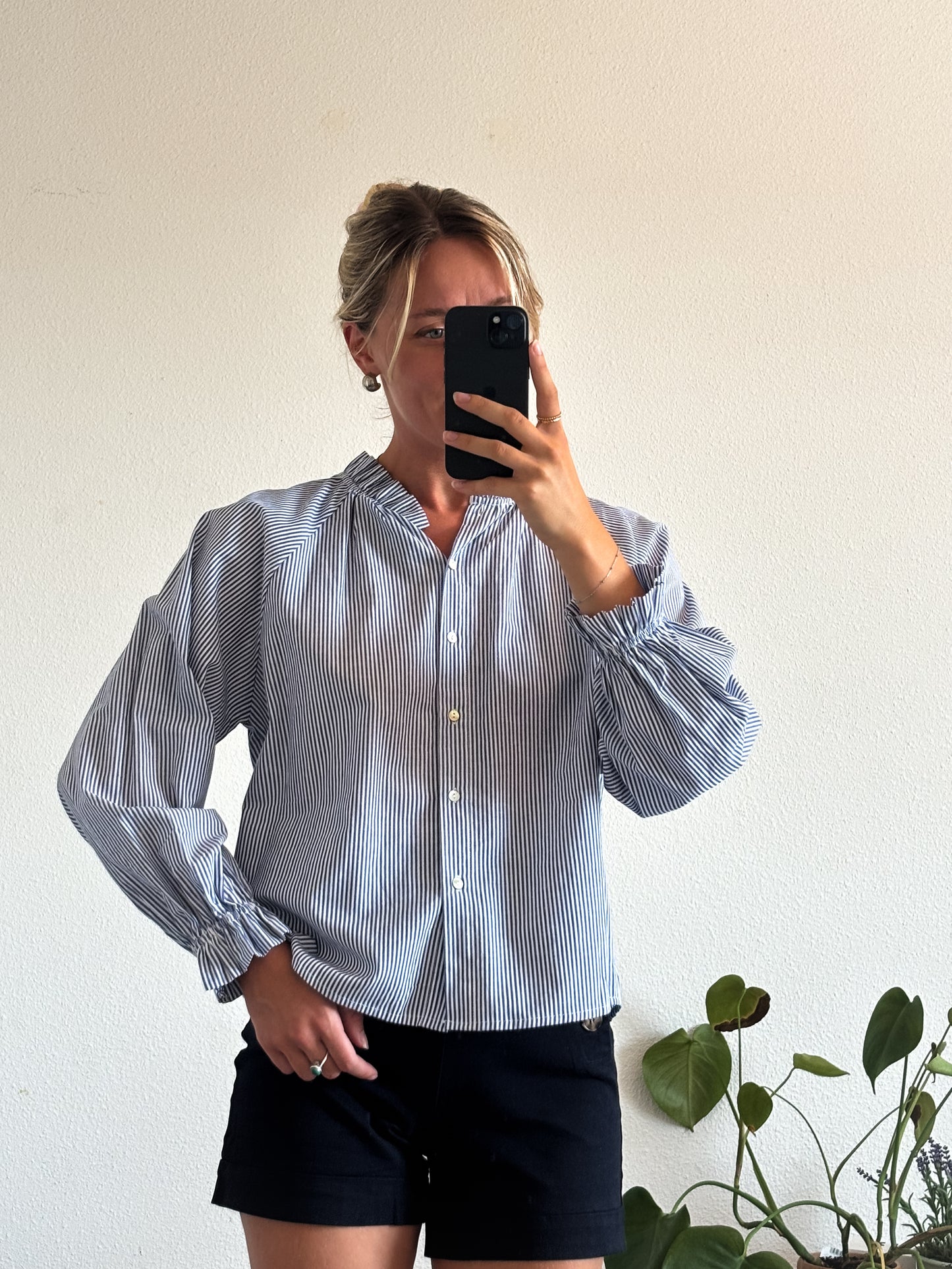 BLOUSE CARO - BLEU