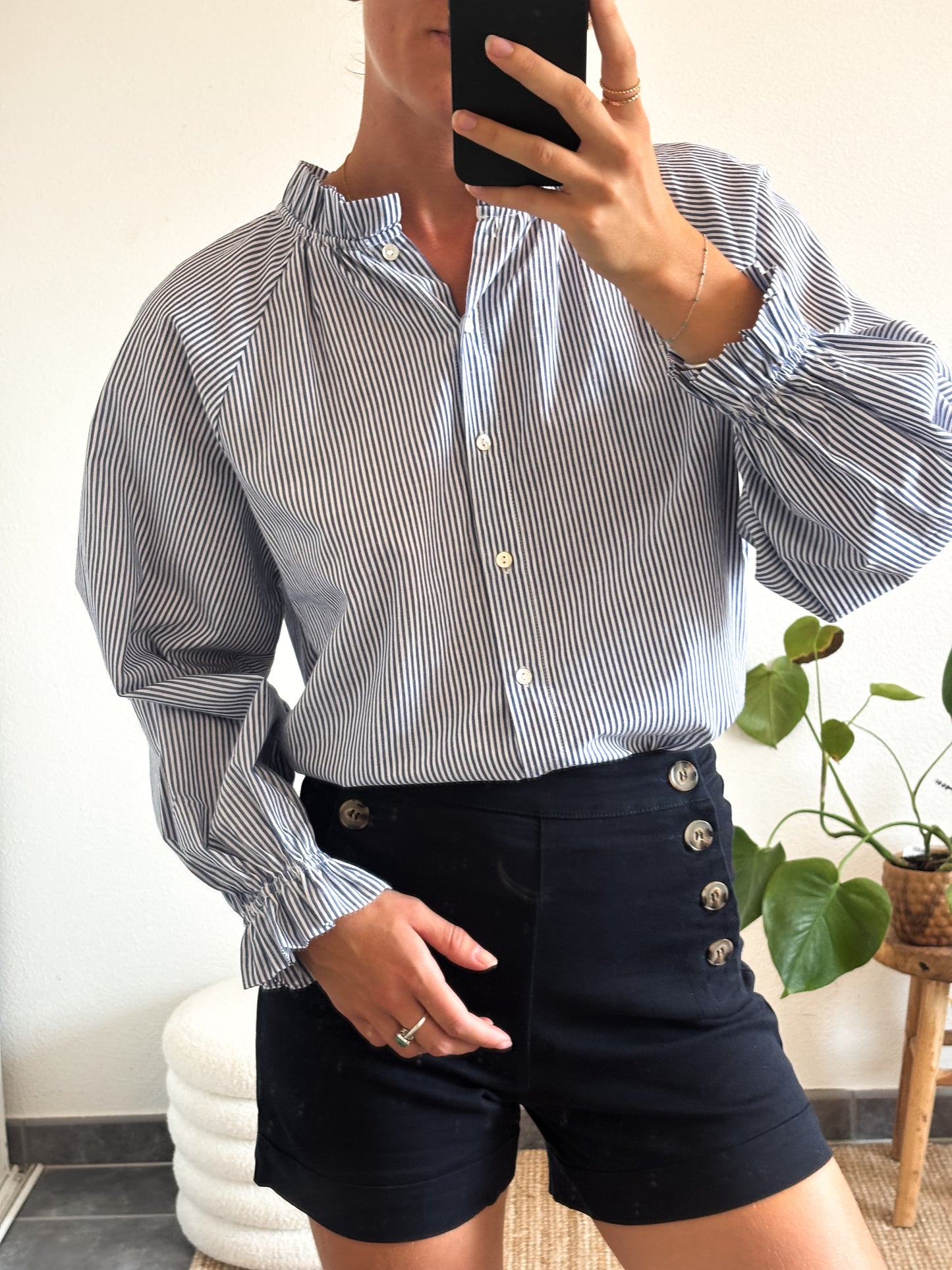 BLOUSE CARO - BLEU