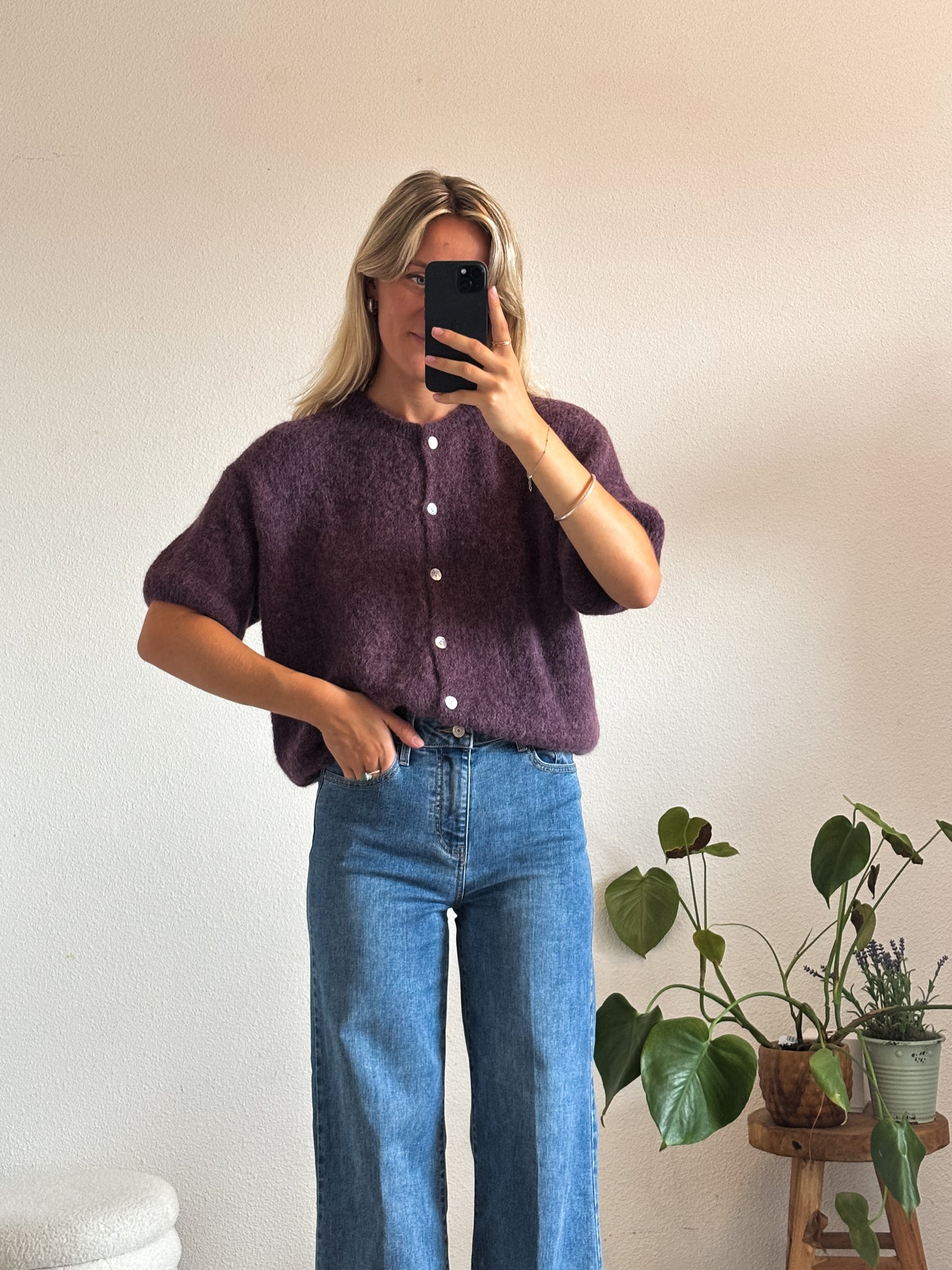GILET FLOR - PRUNE
