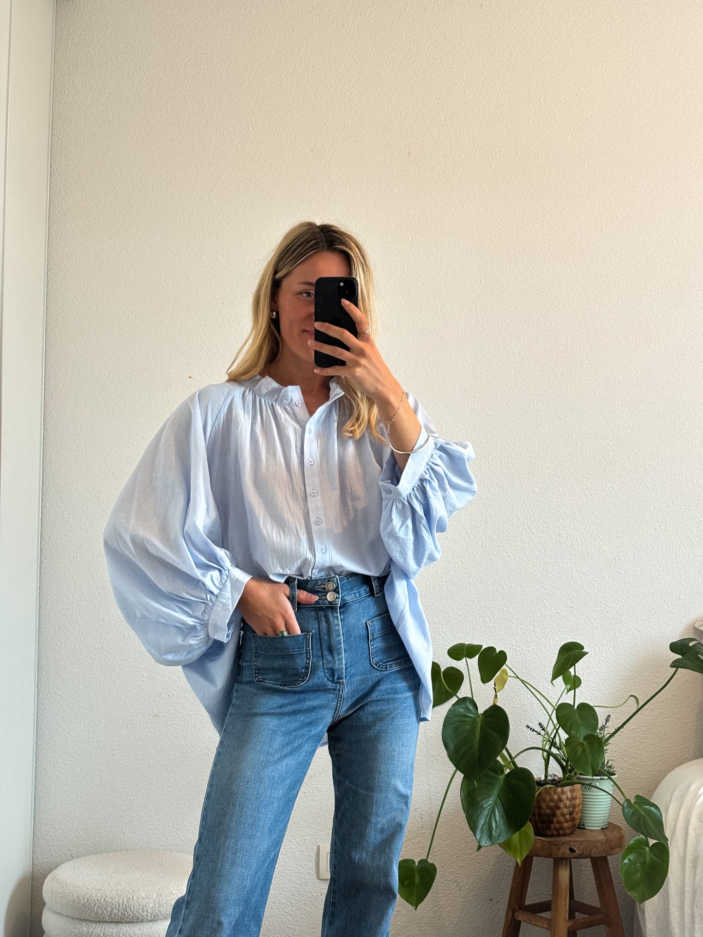 BLOUSE LISETTE - BLEU CIEL