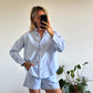 CHEMISE DIANE RAYÉE BLEU
