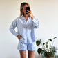 CHEMISE DIANE RAYÉE BLEU
