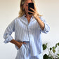 CHEMISE DIANE RAYÉE BLEU