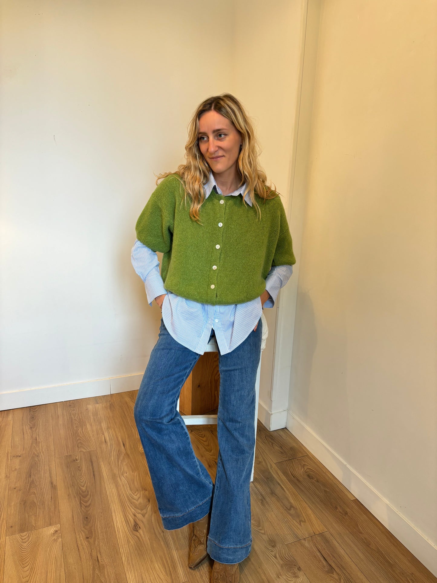 GILET FLOR - VERT OLIVE
