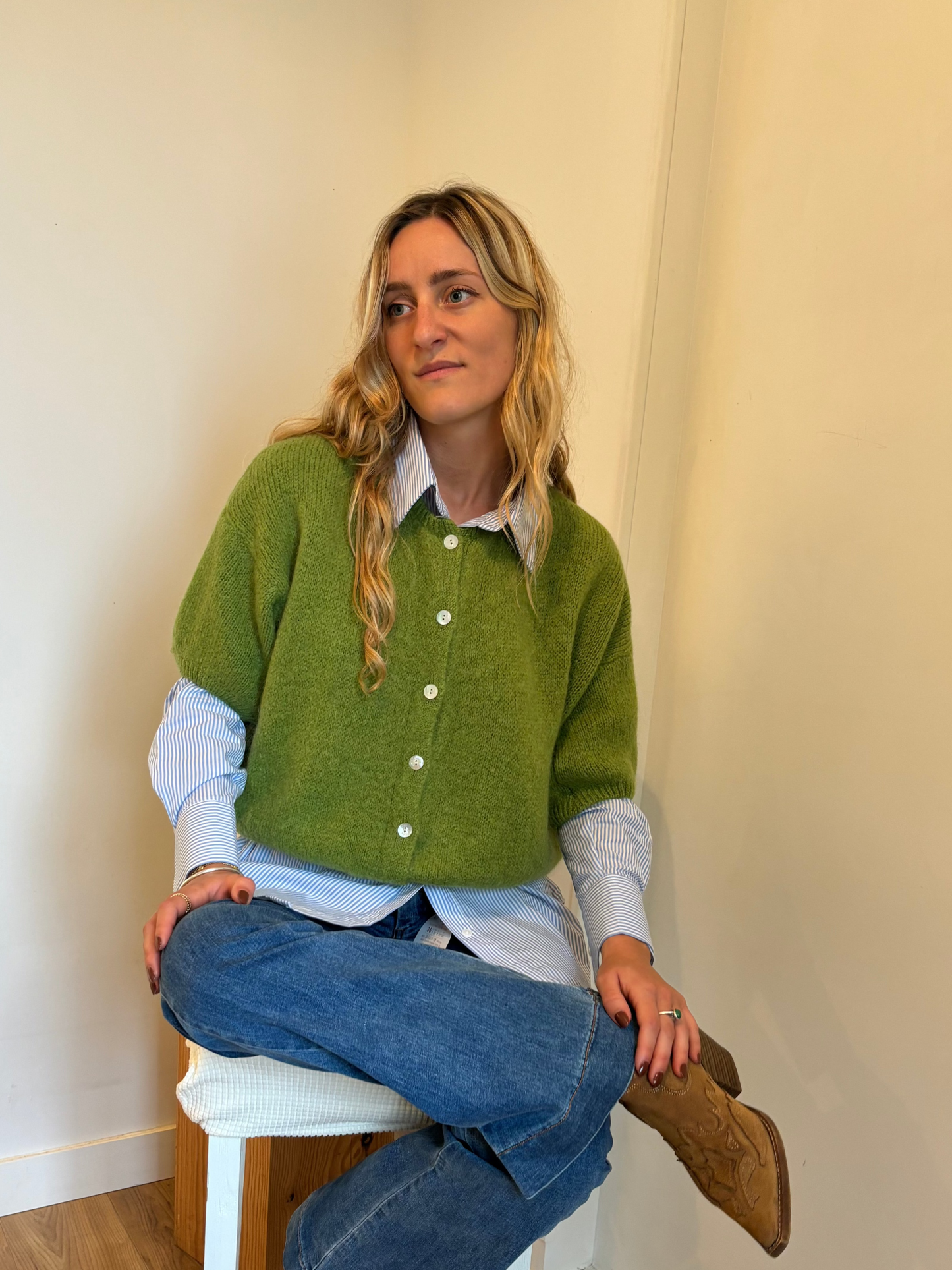 GILET FLOR - VERT OLIVE