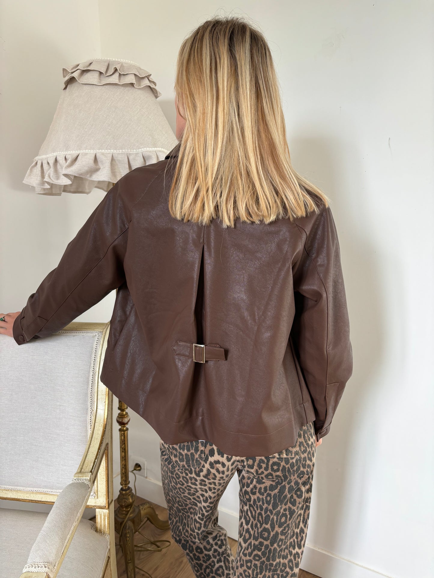 VESTE ÉDOUARD SIMILI CUIR - MARRON