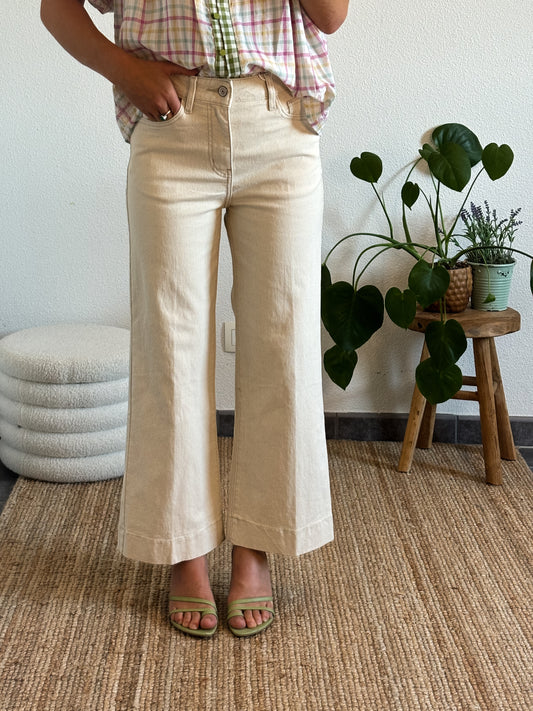 JEAN CROP WINDY - BEIGE