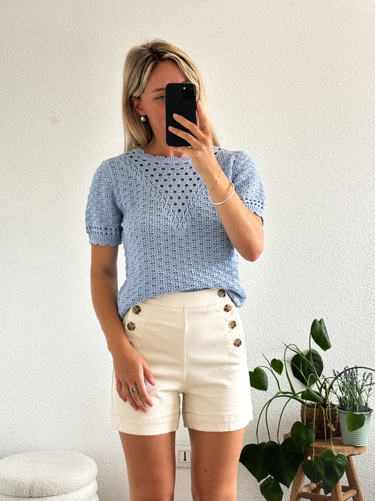 MAILLE CROCHET MARGOT - BLEU