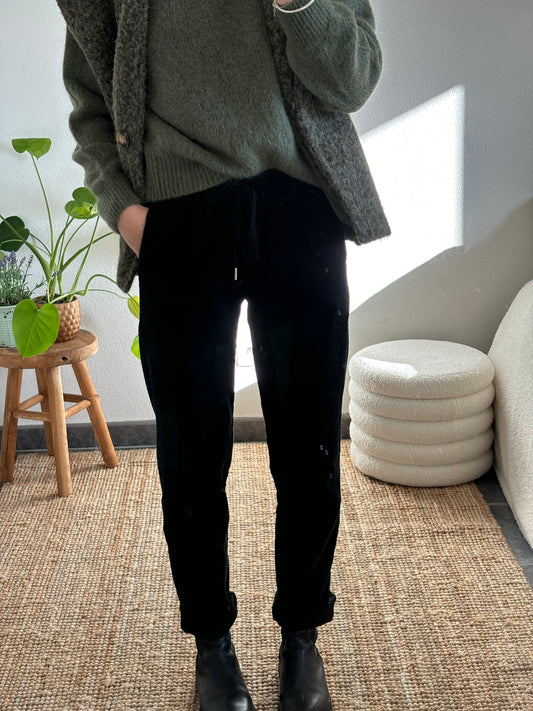 PANTALON VELOURS MAÉ - NOIR