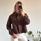 VESTE EN JEAN ÉDOUARD - CHOCOLAT