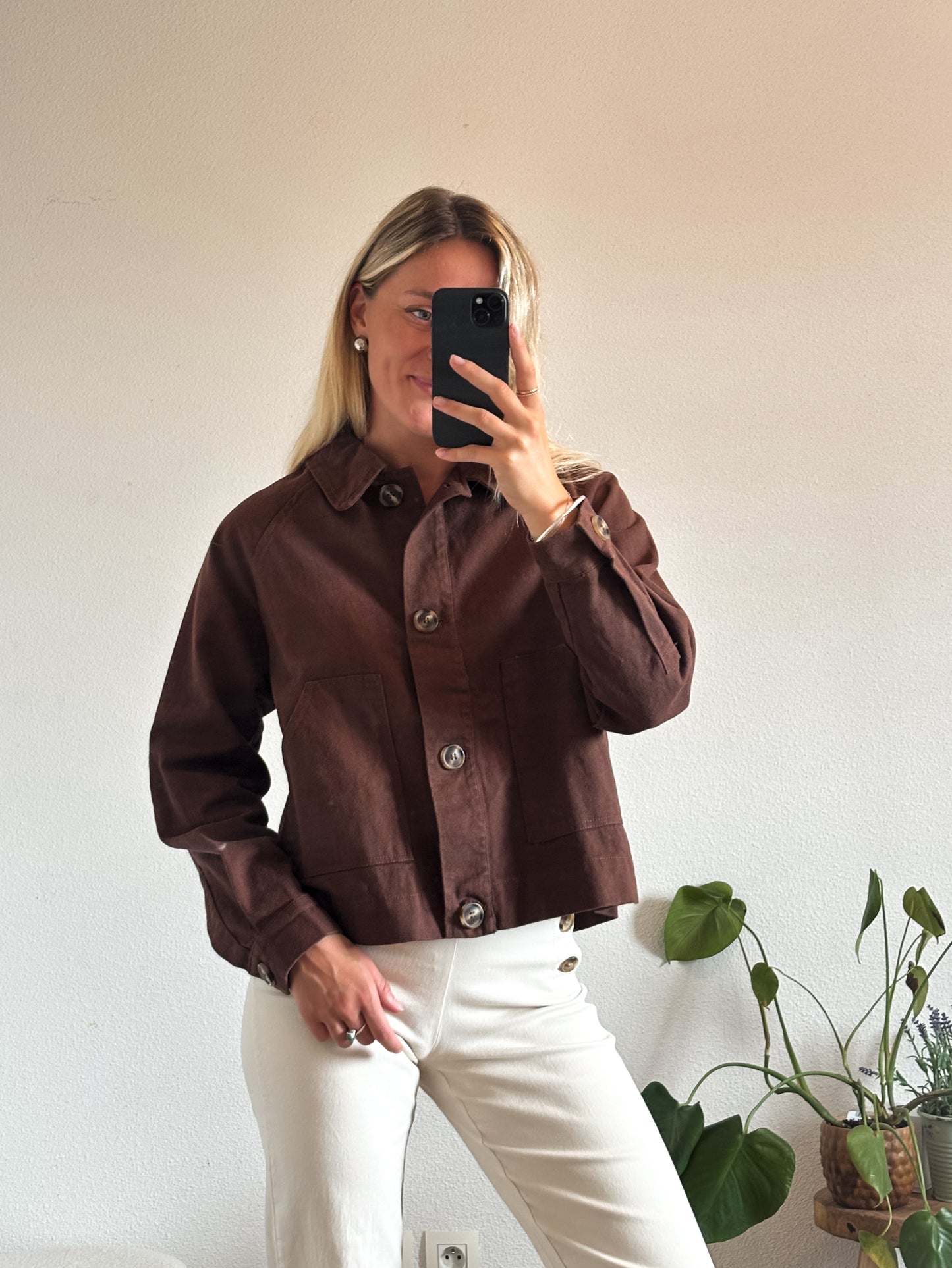 VESTE EN JEAN ÉDOUARD - CHOCOLAT