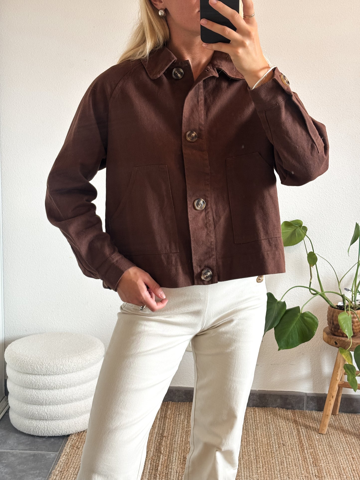 VESTE EN JEAN ÉDOUARD - CHOCOLAT