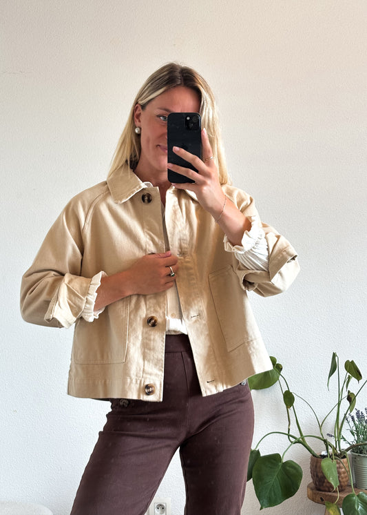 VESTE EN JEAN ÉDOUARD - BEIGE