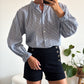 BLOUSE CARO - BLEU