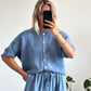 GILET FLOR - BLEU JEAN