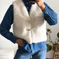 GILET TEDDY - BLANC