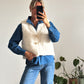 GILET TEDDY - BLANC
