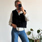 GILET TEDDY - NOIR